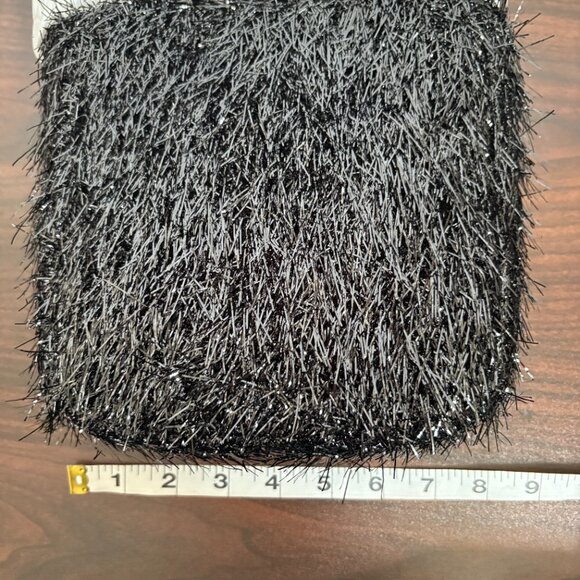 Edie Parker Weedie Mini Grass All Over Metallic Tinsel Black Tote Bag New - Picture 5 of 7